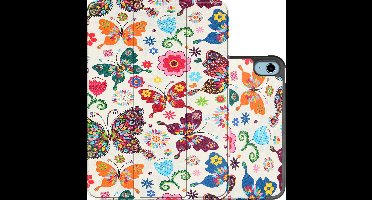 Hoes - Geschikt voor Apple iPad A16/A18 (2022/2025/2026) - 10.9 & 11 inch (10e, 11e & 12e generatie) - Dun & Stevig - Trifold Bookcase - Hard Cover - Hardcover Book Case - Tablet Hoesje - Vlinders