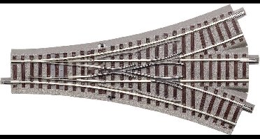 H0 Roco GeoLine (met ballastbed) 61160 Driewegwissel 1 stuk(s)