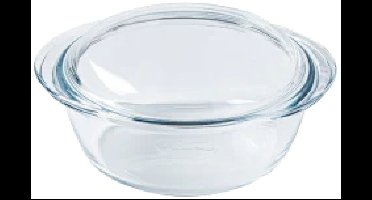 Pyrex Ovenschaal - Braadslede - 1+ 0.4 liter - Rond - Met deksel - glas - 21 x 18 x 10 cm