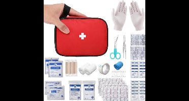 Zylo® Ehbo Reisset - Reisset - EHBO - Set 90 Stuks - 15x15x12cm - Rood