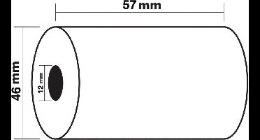Exacompta 30x Rollen voor bank- en betaalkaartterminals 57x46x12x24 - 1 laag thermisch papier 55g/m2 zonder BPA's. - Wit - 40915E
