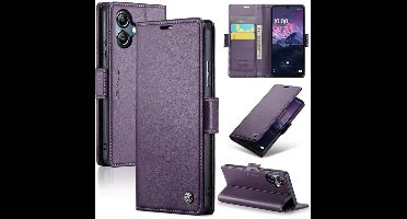 CaseMe - Telefoonhoesje geschikt voor Samsung Galaxy A06 - Wallet Book Case - Met Magnetische Sluiting - Paars
