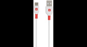 Skross USB-kabel USB 2.0 USB-A stekker, USB-C stekker 1.20 m Wit Rond SKCA0002A-C120CN