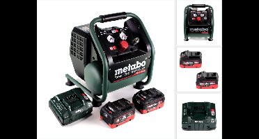 Metabo Power 160-5 18 LTX BL OF accucompressor 18 V 8,0 bar borstelloos + 2x LiHD accupack 5,5 Ah + lader