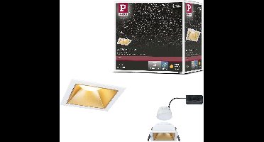 LED-inbouwlamp 3-Step-Dim Cole Coin Set van 1 IP44 hoekig 88x88mm Coin 6W 470lm 230V dimbaar 2700K Wit, Goud mat