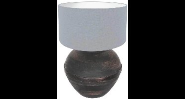 Anne Lighting tafellamp Lyons - zwart - hout - 40 cm - E27 fitting - 3933ZW