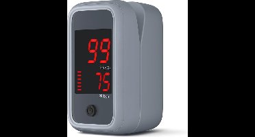 DailySupplies® Saturatiemeter Zuurstofmeter Vinger - Hartslagmeter - Bloeddrukmeters - Grijs Zwart