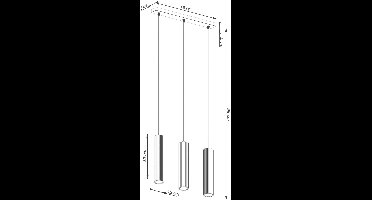 Sollux Lighting Hanglamp Karbon - 98x45x6.5cm - GU10 - olijfgroen - aluminium
