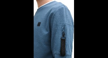 Tom Tailor - Sweater - Heren - XXL - Sky Blauw - Katoen - 1045686