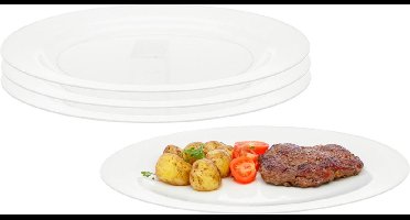 Excellent Houseware bord - 6x - transparant - kunststof - 23 cm - campingservies