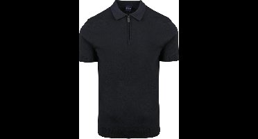 Suitable Half Zip Polo Donkerblauw (navy) - Maat XXL - Heren - Polo shirt Heren met Korte mouw