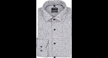 Olymp Luxor Overhemd Print Beige - Maat 44 - Heren - Overhemden Formeel