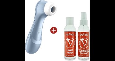 Satisfyer Pro 2 Luchtdruk Vibrator Blauw Voordeelpakket