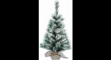 Everlands Mini kerstboom besneeuwd 90 cm - Kleine kerstboompjes - kunst kerstbomen/kunstbomen