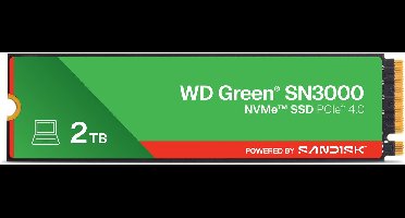 WD Green SN3000 - SSD M.2 2280 - PCI Express 4.0 x4 - 2 TB - NVMe - 3d v-nand (QLC)