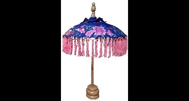 Parasol Bali Bloemen - Blauw - Ø50cm