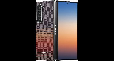 PITAKA MagEZ 5 Hoesje Geschikt voor Samsung Galaxy Z Fold 6 - Compatibel met MagSafe - Back Cover 600D Aramidevezels - Ultra Dun - Rood