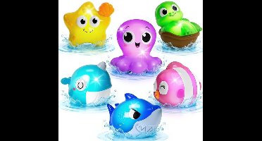 Badspeelgoed voor baby's – Badspeelgoed voor baby's vanaf 1 jaar, lichtgevend sensorisch waterspeelgoed voor kinderen, drijvend zwembadspeelgoed, schattig waterspeelgoed