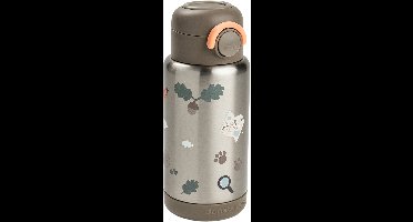 Done By Deer Thermos Drinkfles Rietje - 340 ml - Tiny Trails - Sand