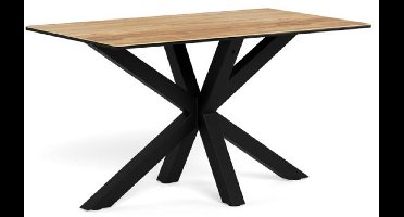 Eettafel Luno Keramiek Eiken Zwart 135cm - Giga Living