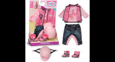 BABY born poppenkleding paardrijden 43cm - outfit met helm.
