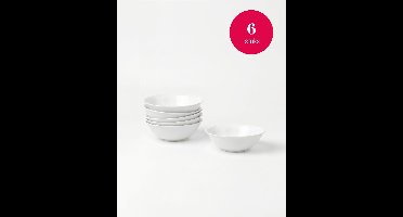vtwonen - Ontbijtkommen - Porselein - Wit - 15 cm - Set van 6