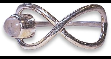 Infinity zilveren ring Maansteen regenboog