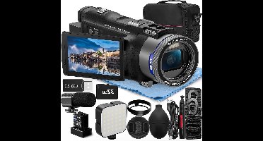Vlogcamera – Videocamera – Compactcamera – Camcorder – Fotocamera – 4K Ultra HD Video – 48 Megapixels – Wi-Fi & App-bediening – 16x Zoom – 270° Kantelbaar IPS Scherm – Externe Microfoonaansluiting – 3x Langere Batterijduur