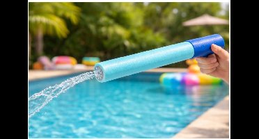 Eddy Toys Waterpistool van foam 54 cm - 3x - waterspuiten klein model - spuit 10 meter ver - blauw - water speelgoed