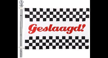 PartyXplotion Geslaagd thema - Afgestudeerd vlag - met vlaggenmast - 90 x 150 cm - feest
