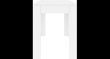 Eettafel – Tafel – Dinertafel – Keukentafel – Witte Eettafel – Modern Design – 120x60 cm – Samengesteld Hout Met Chroom