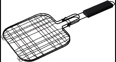 BBQ Collection Hamburgerrek - 20 x 20 cm - staal - zwart - antiaanbaklaag - hamburger grill