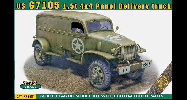 ACE Modelbouwpakket Militaire voertuigen - 72601 US Army G7105 G506 1,5t 4x4 Panel Delivery Truck - Amerikaanse Militaire Vrachtwagen Plastic - 1:72 - Modelbouw
