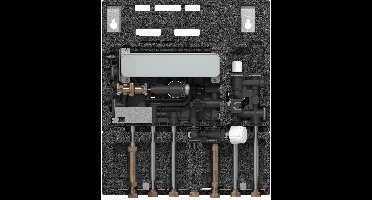 Danfoss Woningstation EvoFlat 4,0 F1 hoekinstap voor radiatoren, 10 bar, 95C, 183B1500