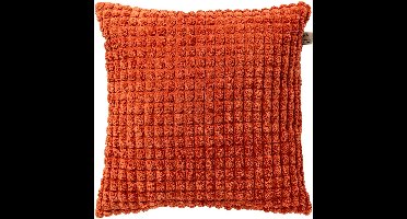 Dutch Decor ROME - kussenhoes 45x45 cm - effen kleur - 3D-structuur - Potters Clay - oranje - met rits - zonder binnenkussen