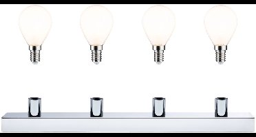 Set LED-spiegellamp Regula II Inclusief fluorescentielampen 4-vlammig IP44 E14 2700K 4x470lm 230V 4x4,5W dimbaar Chroom, Opaal