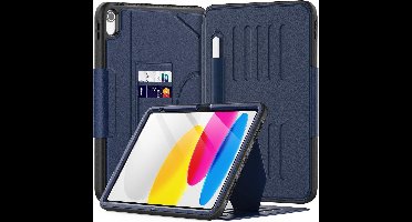 Tablet Hoes Geschikt Voor iPad A16 hoes 11th Generation 11 Inch 2025 - iPad 2022 10,9 10e Generatie Blauw - iPad 2022 hoes met Multi-Angle Magnetic Stand, Auto Sleep/Wake, Pencil Houder - Extra Stevig - Schokbestendig