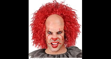 Enge clownspruik met rood haar