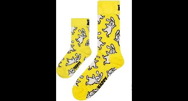 Matching Bunny sokken Pasen | Zo Vader Zo Zoon/Dochter konijnensokken | maat 41 - 46 en kind 12 - 24 maanden | geel, wit