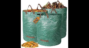 Boraboi ® Veelzijdige en Ruime Tuinafvalzakken voor Efficiënt Tuinonderhoud, 3 Stuks, 300 Liter, Zelfstaand, Herbruikbaar