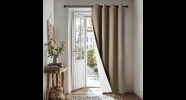 Boraboi ® Geluidsisolerende Thermische Verduisteringsgordijnen met Elegante Afwerking en Makkelijke Montage, 260 x 140 cm, Taupe, Enkel Stuk
