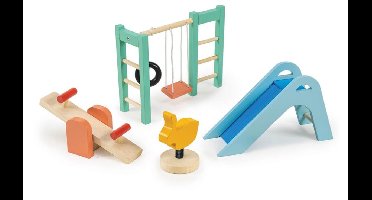 Mentari Speeltuinset houten poppenhuis speelgoed educatief.