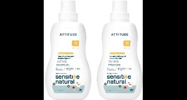 ATTITUDE Sensitive Skin Baby Wasmiddel Bundel - 2 x 1050 ml (70 wasbeurten) ECO - duurzaam