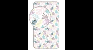 Disney Lilo & Stitch Hoeslaken Leaves - Eenpersoons - 90 x 200 cm - Katoen