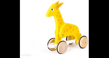 Houten trekdier giraf met zachte oren - Hape - vanaf 12 maanden