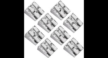 8 stuks draagbare metalen puntenslijper zilver dubbele gat puntenslijpers - legering wig profiel puntenslijper zakformaat voor scholen, kantoren, huizen en kunstprojecten - benodigdheden