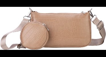 Eko, Schoudertas met rond vak model Ancolis, Roze