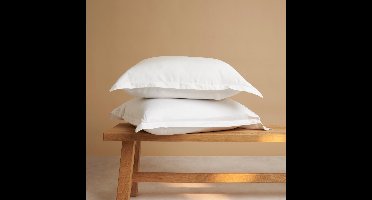 Coco & Cici - Tencel Sateen Kussensloop 70 x 60 cm - Kussenhoes - Lyocell - Extra Zacht & 100% Natuurlijk - Wit