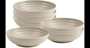 Plasticforte Soepkommen - 6x - D19 x H5.5 cm - taupe - kunststof - onbreekbaar - servies