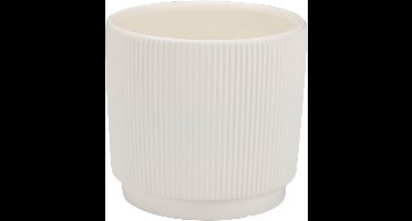 Arti Casa Bloempot Ø19,7x18 cm - Moderne Bloempot met Ribbelstructuur - Wit
